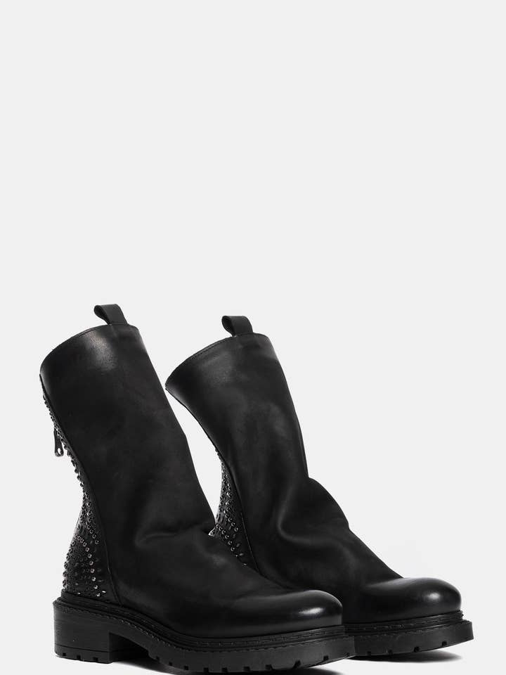 METISSE - Wholesale Boots - Women's - Black nubuck ankle boots MA10241