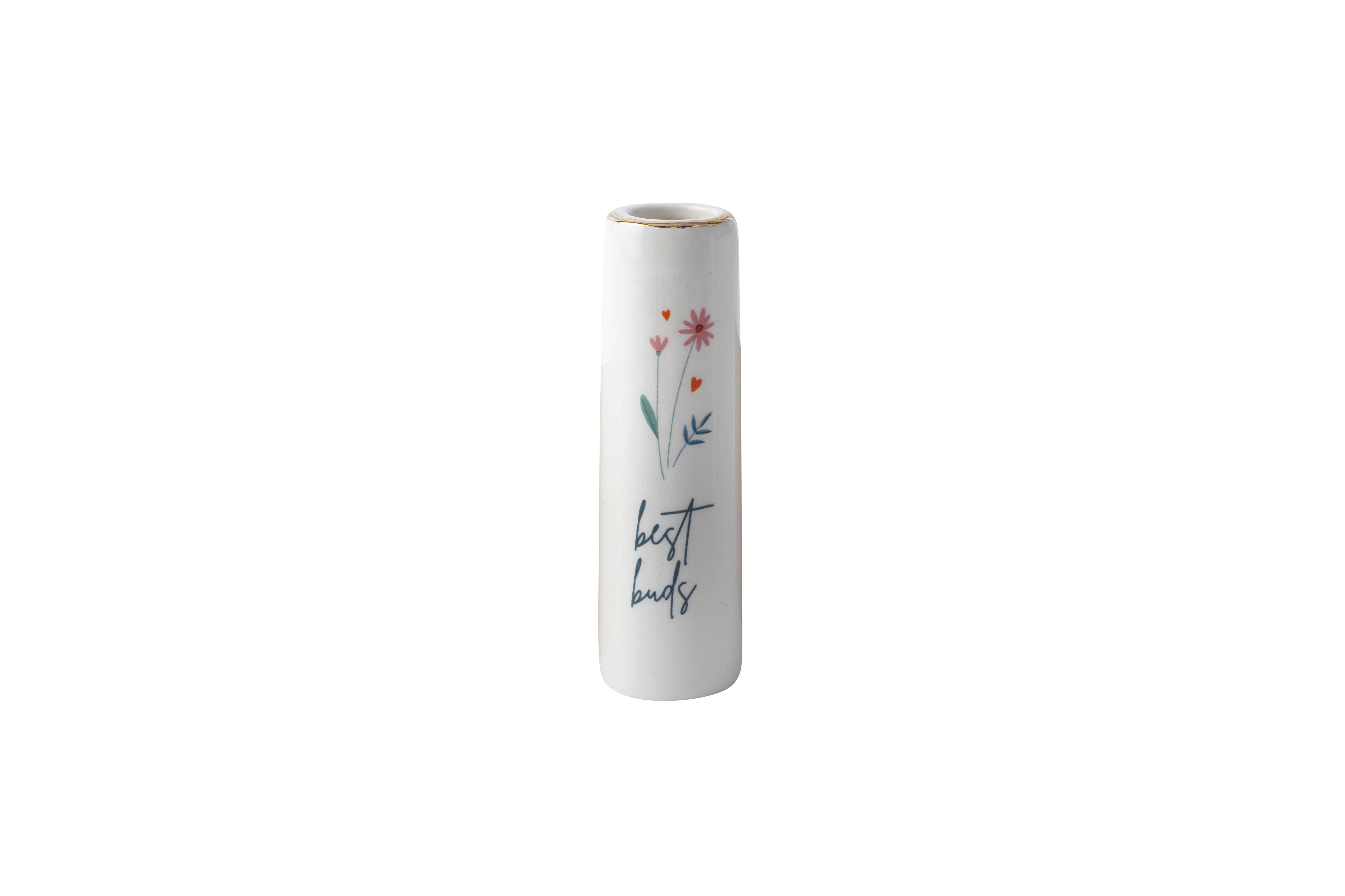 CGB Giftware - Vendita all'ingrosso Vasi - Vaso in ceramica per singolo fiore « Best Buds » Just Smile in confezione regalo4