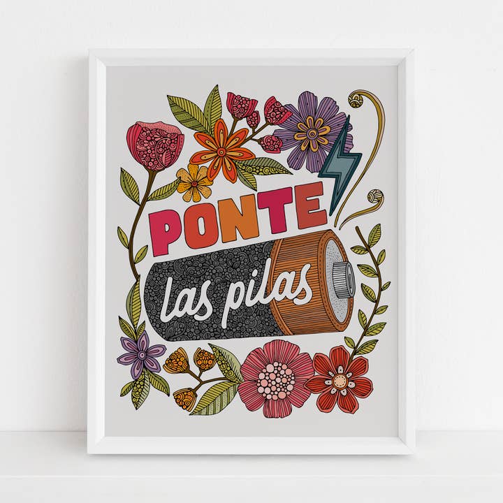 Ponte Las Pilas | Impression de citation espagnole | Art motivationnel pour se mettre au travail | Décoration murale pour la vente par Valentina Harper