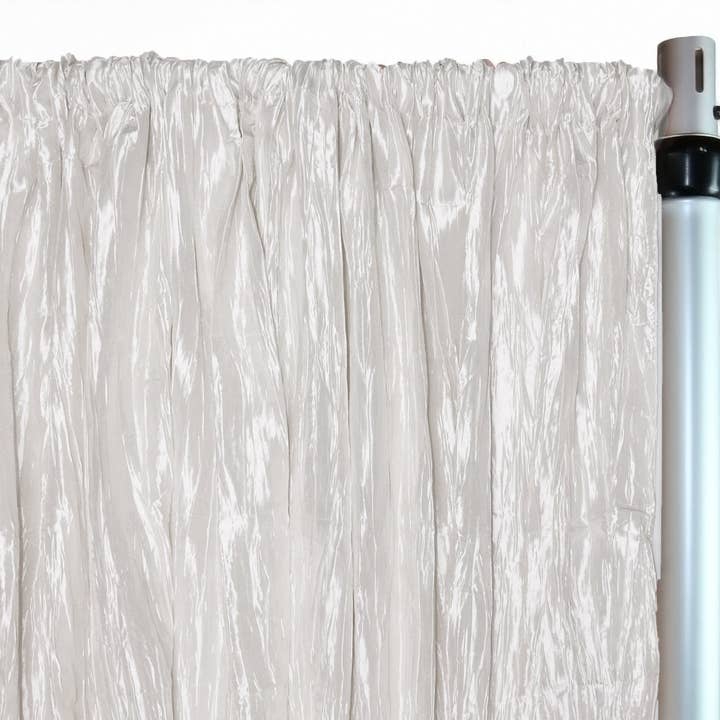 Crinkle Taffeta Drape/Backdrop 10 ft x 97 inches White for wholesale by YOUR CHAIR COVERS