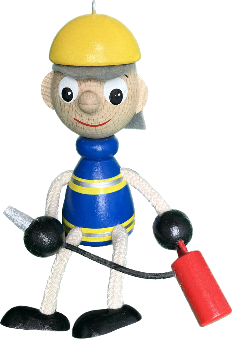 Toywood - Wholesale Wood Toy - Kids - Wooden Sitting Toy - Fireman - Handcrafted0