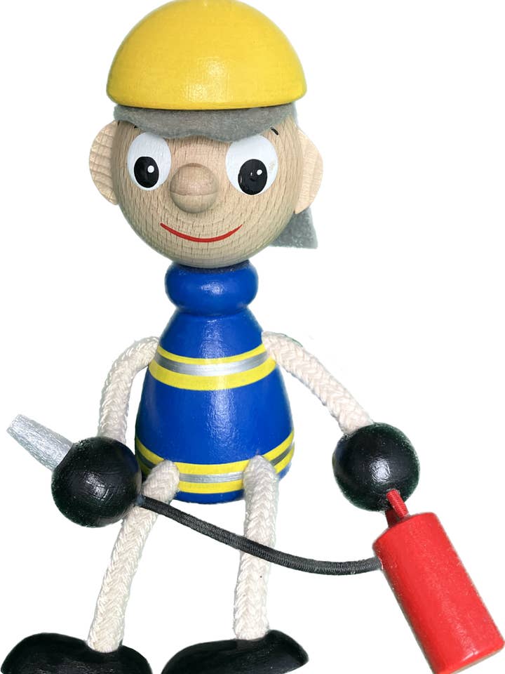 Brinquedo de Madeira para Sentar - Bombeiro - Feito à Mão por atacado de Toywood