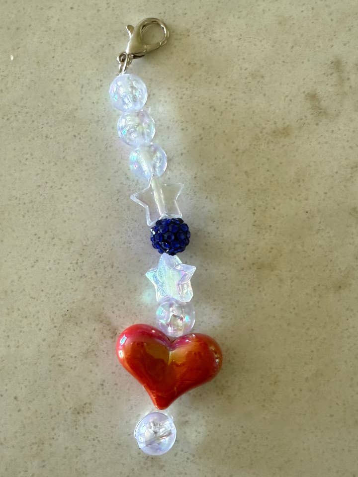 Handmade beaded key chain/purse charms with lobster claw for wholesale by PR Home Scents