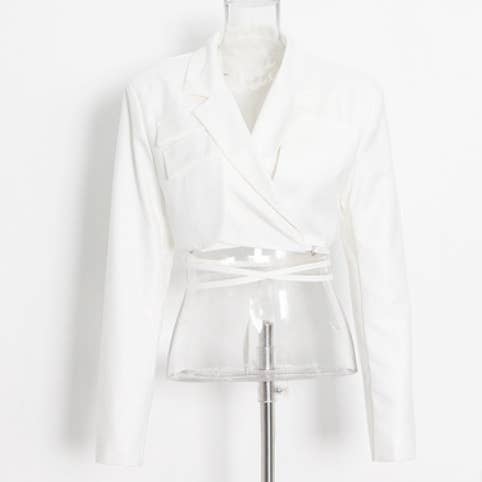 VividLux - Wholesale Top & Skirt Set - Women's - Spring Two Piece Set Blazer Women: Irregular Asymmetric Skirt Design, Fried Street Gas Field Trendy Suit
