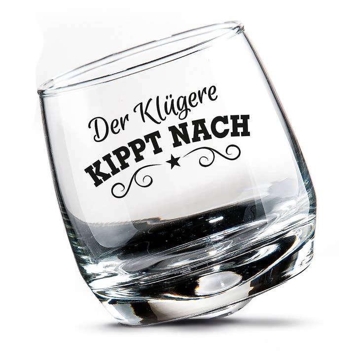 Gilde Handwerk Macrander GmbH & Co. KG - Wholesale Cocktail/Liquor Glass - Glass wobble glass “Klug” set of 2 VE 3