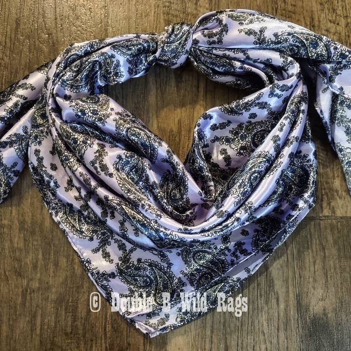Double B Wild Rags - Venta al por mayor Bufanda - Mujer - Pañuelo Salvaje PAISLEY 142 Lila Púrpura Retro Vaquero Occidental Bufanda Bandana por Double B Wild Rags