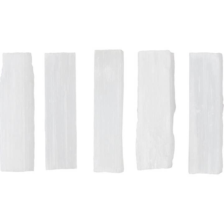 Kheops International - Wholesale Spiritual Stone/Crystal - Rough Stone 3-4Inch Rectangle White Selenite (Pack of 5)