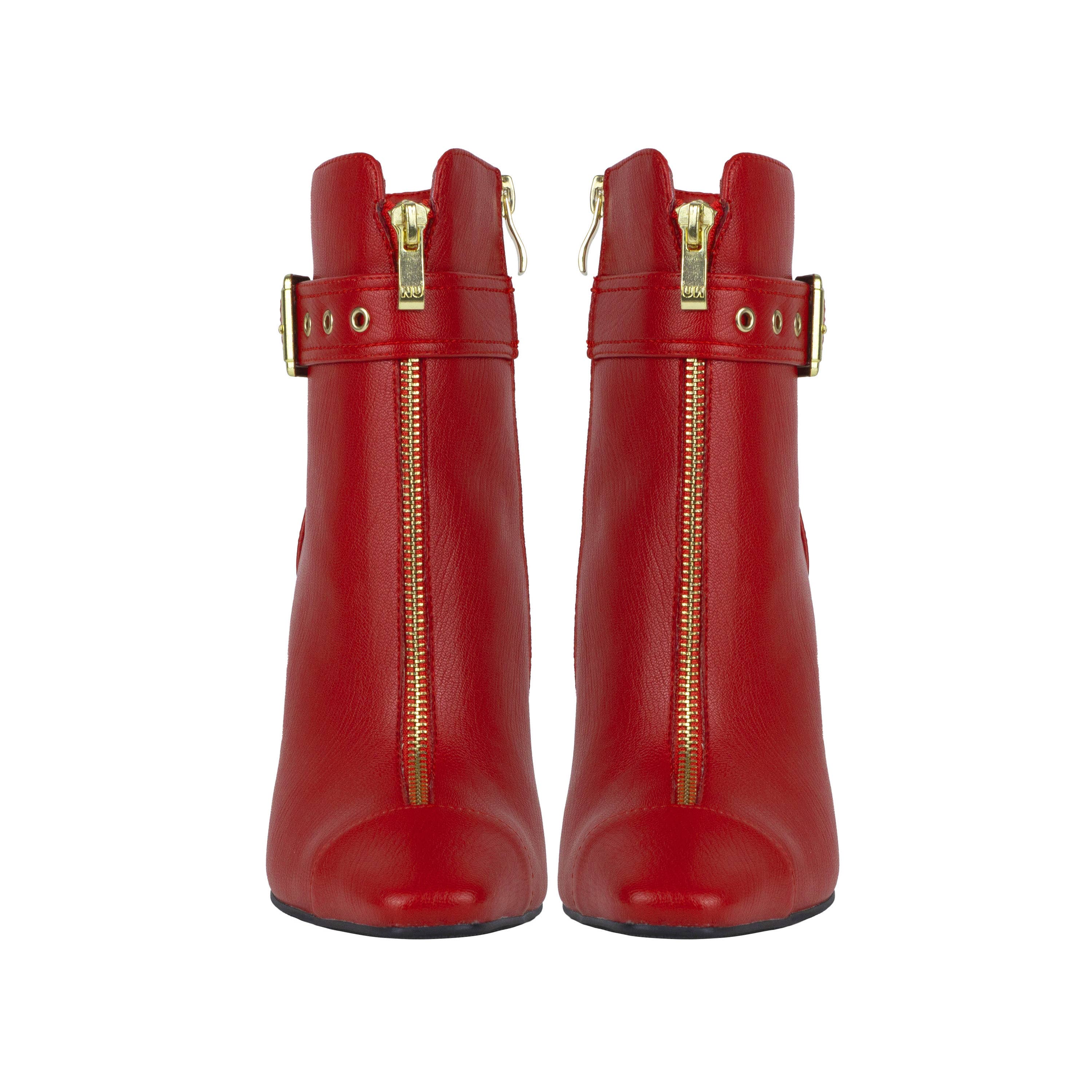 LADY COUTURE – Botins - Mulher por atacado – Botim com Salto em Forma de Triângulo e Abertura no Teto10