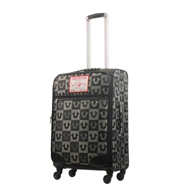 True Religion Soft Sided 27" Expandable, Spinner Luggage, BLACK for wholesale by True Religion