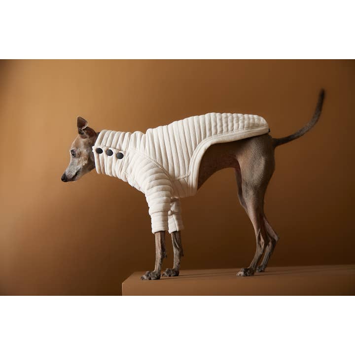 The Striped Dog - Wholesale Pet Sweater - Dog - Italian Greyhound / Whippet Sand Quilted Turtleneck Sweater PROVENCE