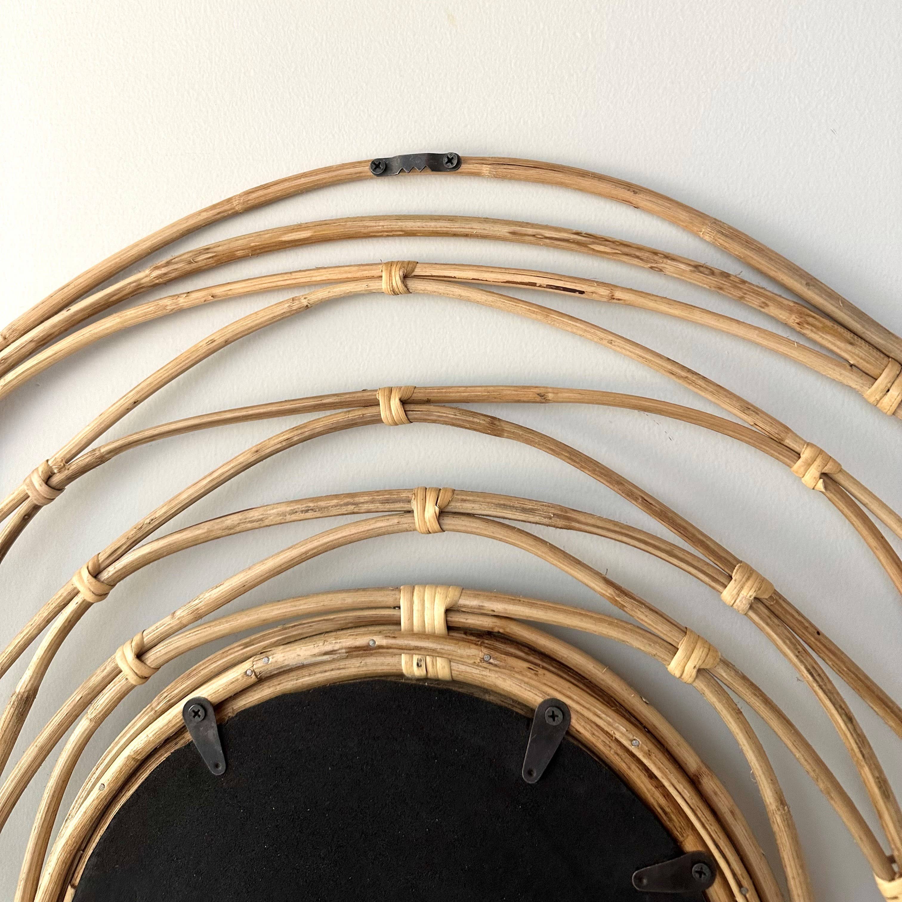 India Handicrafts Inc - Wholesale Wall Mirror - Bamboo Round Mirror3