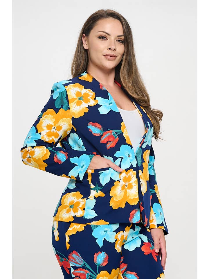 DNA Couture - Vente Blazer – femme - Blazer imprimé grande taille1