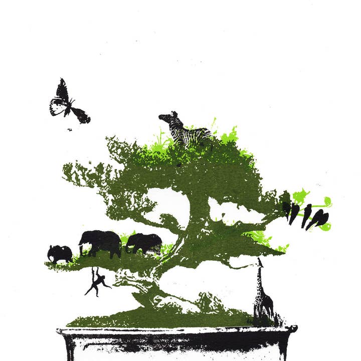 Little Jungle 'originale håndlavet silketryk for engroshandel hos Katie Edwards Illustration