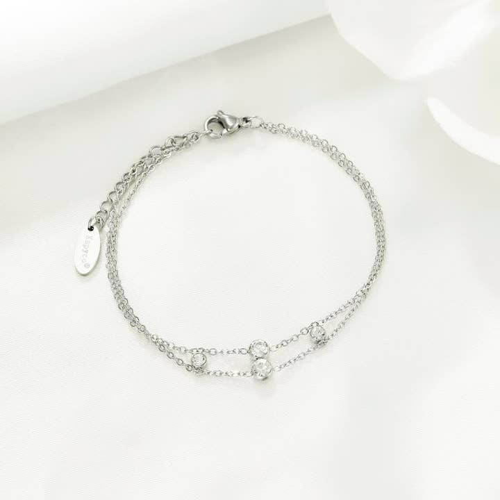 Kapyco - Wholesale Link & Chain Bracelet - Stainless steel crystal bracelet - BR1103071