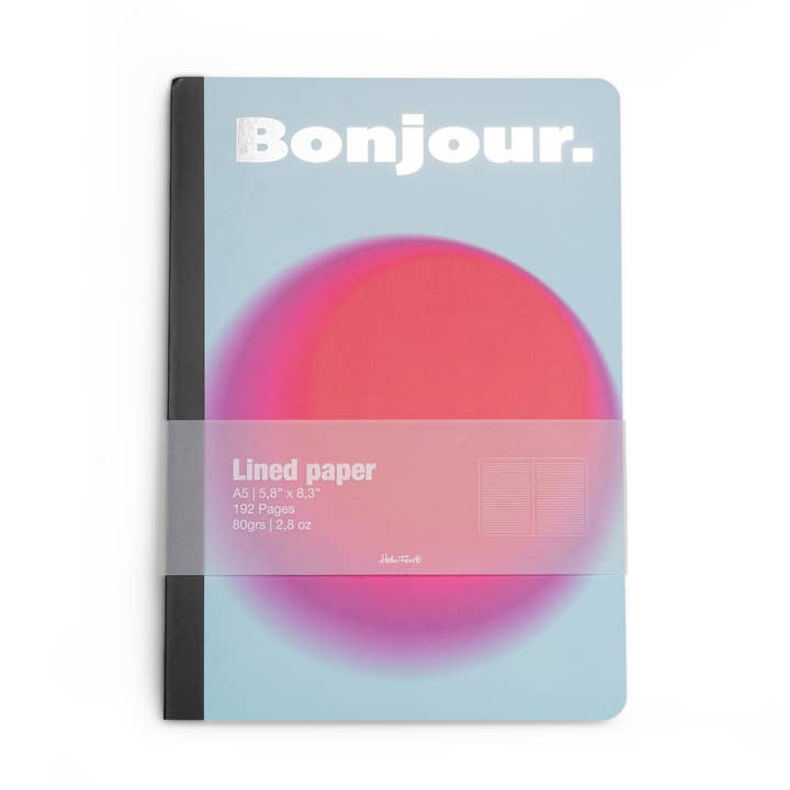 LIGHT BLUE BONJOUR A5 NOTEBOOK HF for wholesale by Helio Ferretti