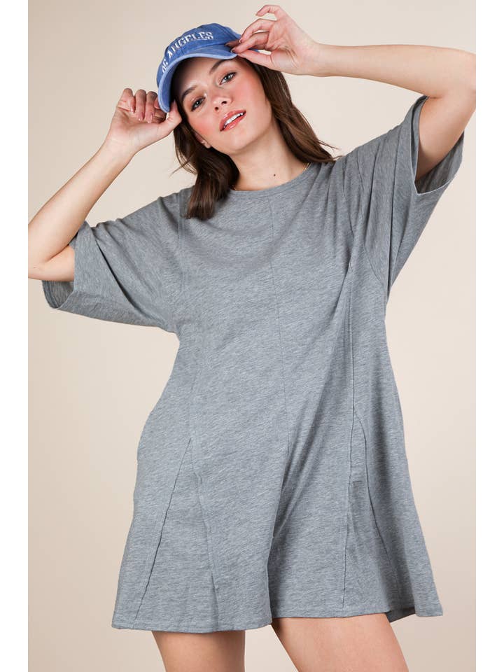 VERY J - Wholesale Romper - Women's - NP70727-Mineral Washed Oversized Knit Comfy Romper36