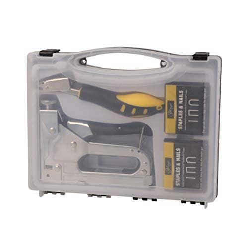 Reed - Wholesale Stapler - eZthings Staple Gun Professional Stapler Tool Set - 3 in 1 Heavy Duty kit with 2400 Staples, Nail Steel for Wood Work, Upholstery, Decoration, Carpentry, Furniture, Walls, Roofing (Stapler Gun Kit)4