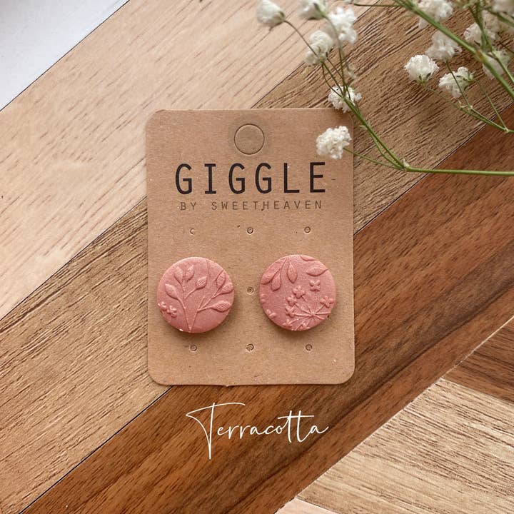 Giggle with Love - Wholesale Stud/Post Earrings - Polymer Clay Fall Flower Stud Earrings