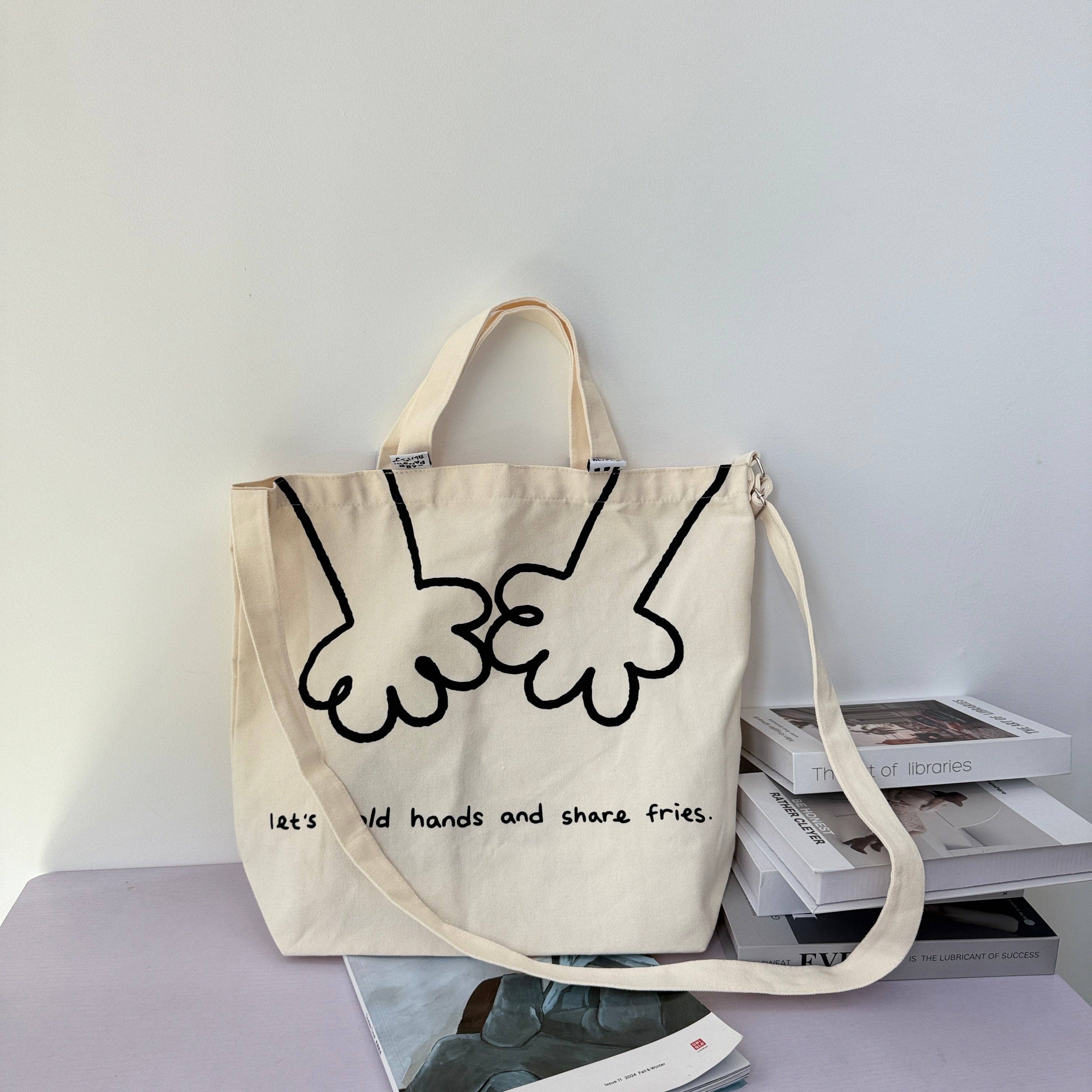 Karepango - Wholesale Tote Bag - Women's - TE: Large white canvas tote bag0