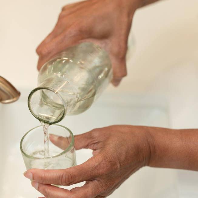 Mercy House Global - Wholesale Carafe - Hand Blown Glass Water Carafe + Cup4