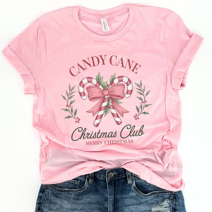 Candy Cane Christmas Club t-shirt, Vintage holiday top for wholesale by ATTA TOOD LLC