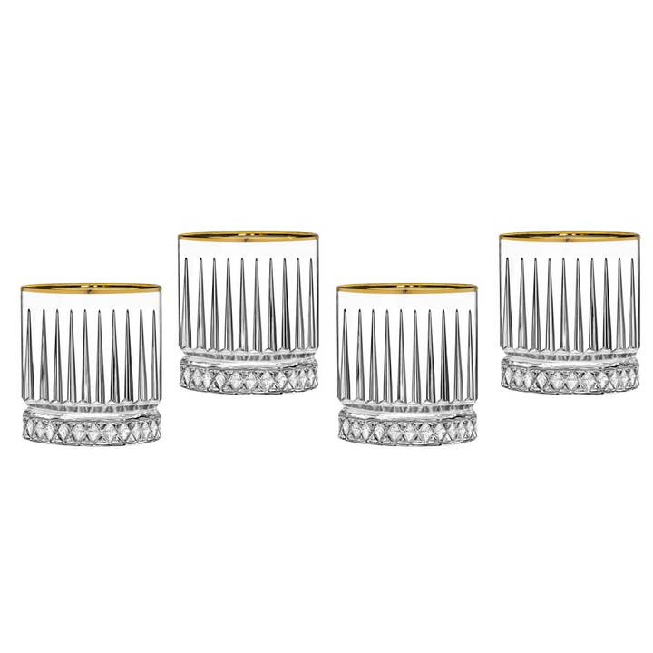 Set of Four Avenue DOF with Gold Rim for wholesale by Godinger