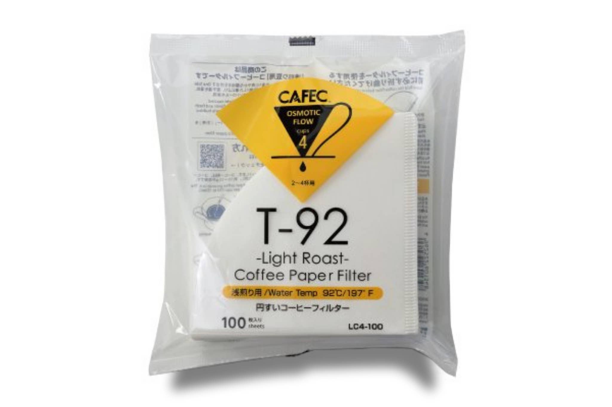 CAFEC - Wholesale Coffee filter - CAFEC Cup 4 Light Roast Paper Filter | V60 02 | LC4-100W