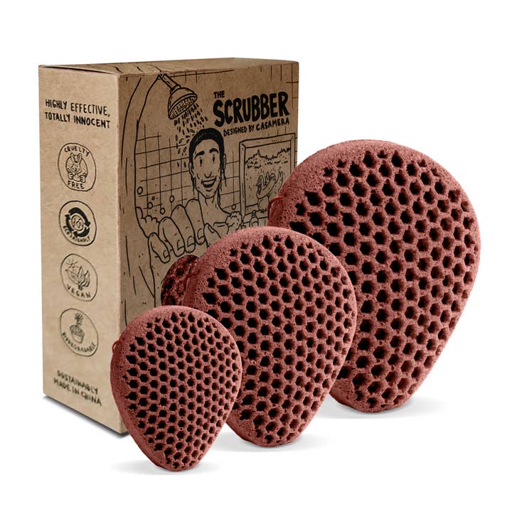 Natural Exfoliating Body and Face Scrubbers Set I Red Clay for wholesale by Casamera