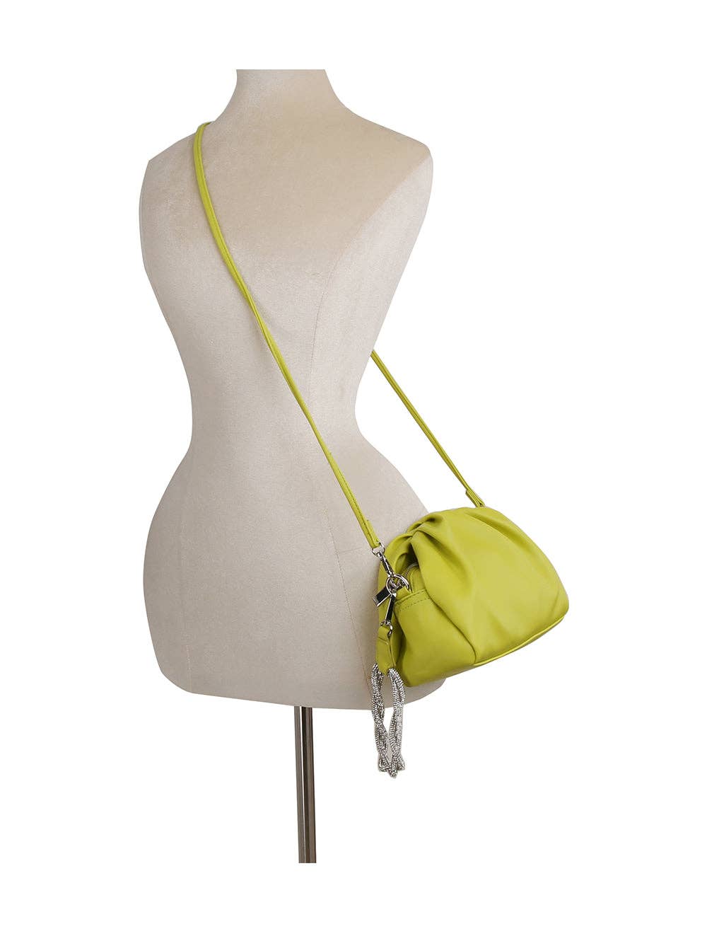 Handbag Factory Corp - Wholesale Clutch Bag - Women's - Leather slouchy clutch with silver knotted handle3