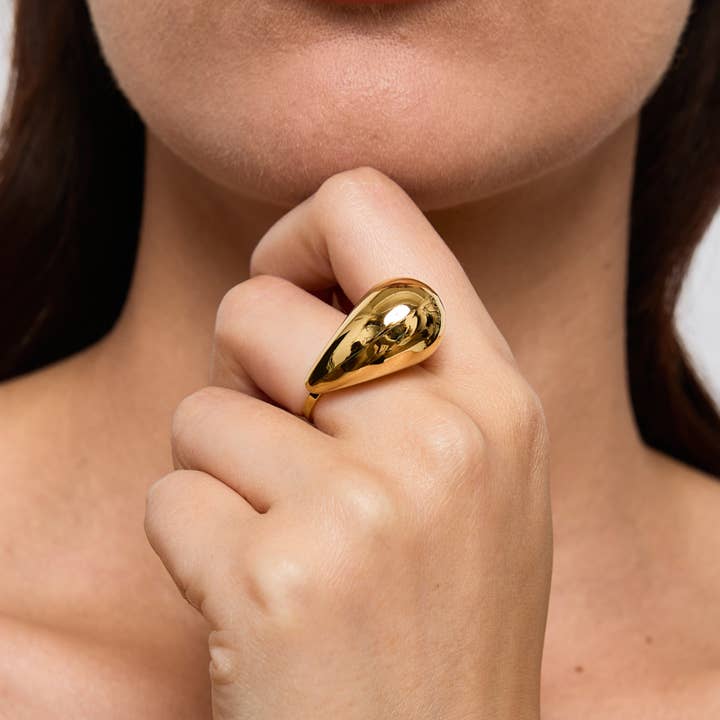 BYREN | ÉLINE L'ATELIER – wholesale Band/Stackad Ring – 424RX20 vattendroppring i rostfritt stål3