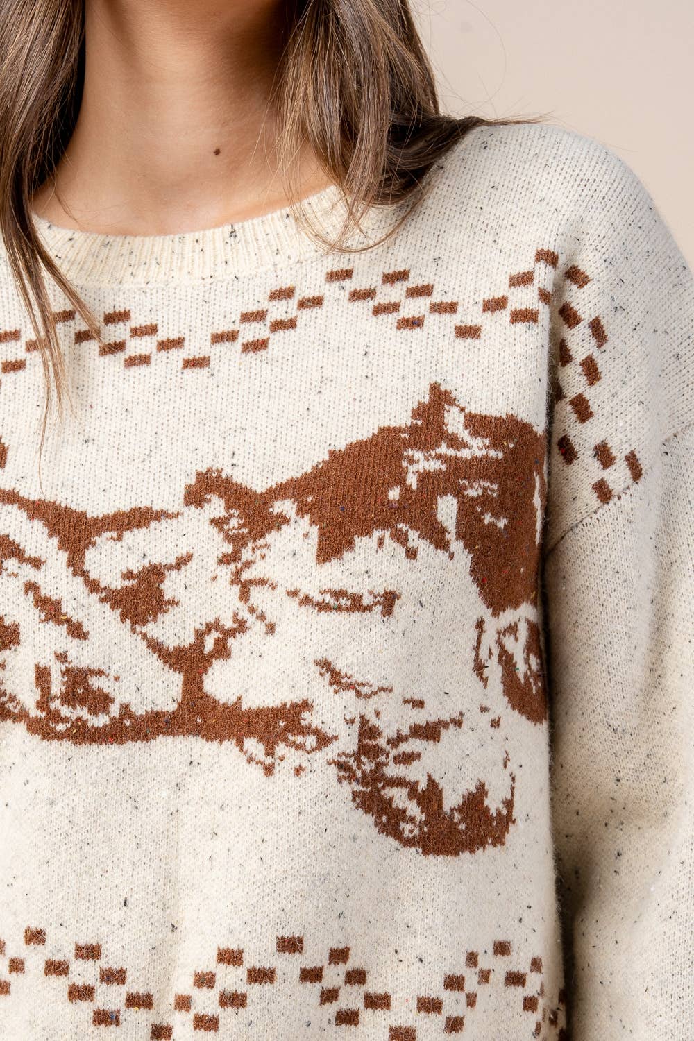 FARINA D'AVENA CT10520B / MAGLIONE CON MOTIVO CAVALLO in vendita all'ingrosso su Faire6