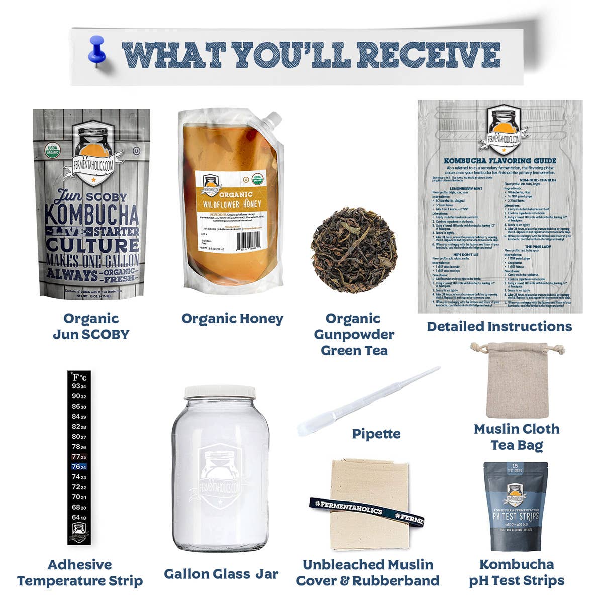Fermentaholics – wholesale DIY Drink Kit – Komplett startpaket för bryggning av Jun kombucha1