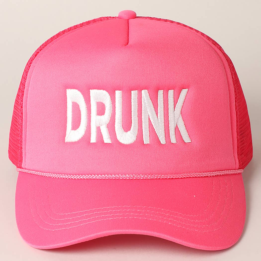 Fashion City - Vente Casquette de camionneur – femme - Casquette de camionneur à dos en maille brodée DRUNK7