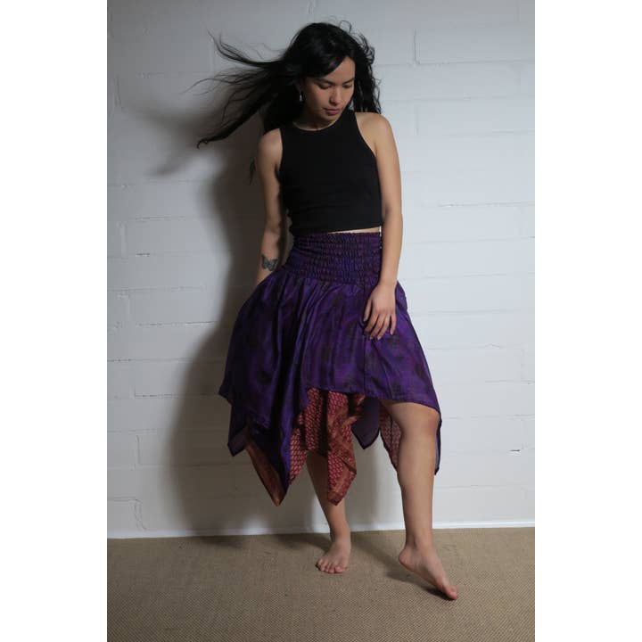 Emma's Emporium - Wholesale Skirt – Women’s - SS011 Recycled Silk Reversible Fairy Skirt4
