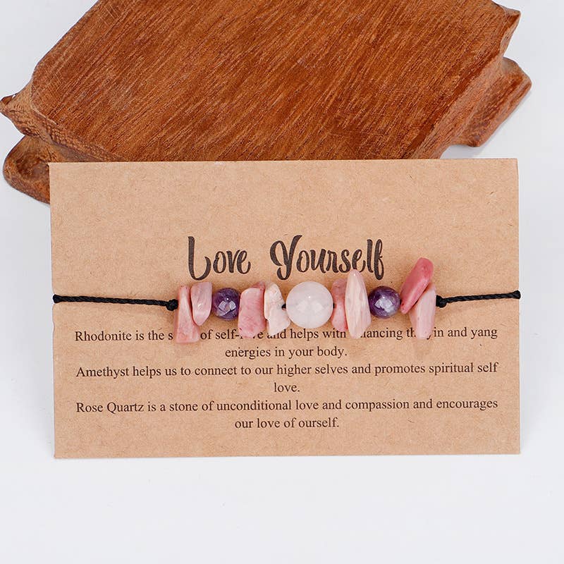 Gemscape UK - Wholesale Beaded Bracelet - LOVE YOURSELF :Handmade Bracelets- Natural, Unique style5