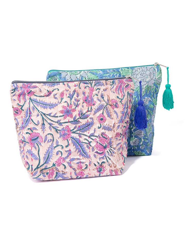 Pochette à fermeture éclair Kantha - Couleurs assorties pour la vente par Matr Boomie Fair Trade