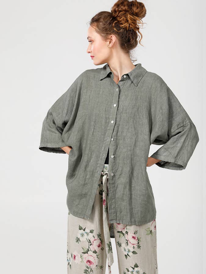 Miss Rose Sister Violet - Wholesale Button Down Shirt - Women's - WOMEN'S - Teddy Linen Shirt0