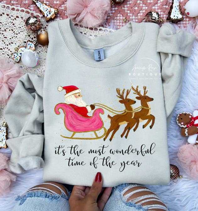 Trendy Chic Apparel LLC - Wholesale Graphic Sweatshirt - Women's - Santa Sleigh Sweatshirts & T-Shirts