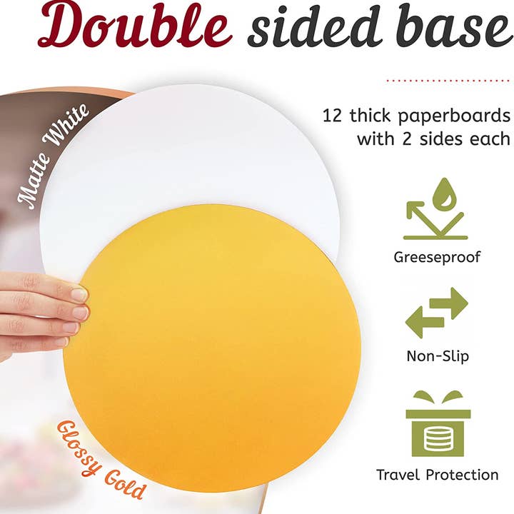 Leib Games - Wholesale Cake Stand - 12 Premium Cake Boxes with Cake Boards Set - 10" x 10" x 5"2