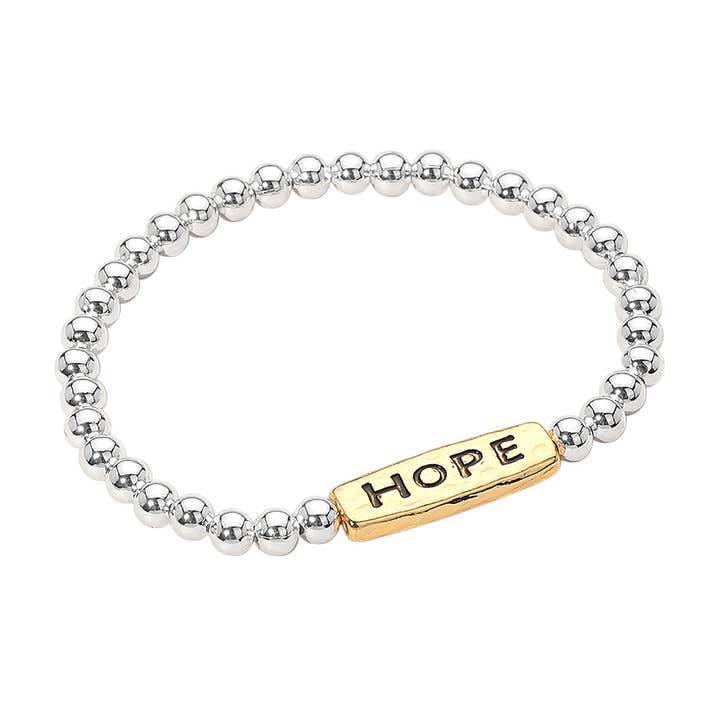 Sensibling Corp. - Wholesale Beaded Bracelet - SECRET BOX_HOPE Message Engraved Beaded Stretch Bracelet1