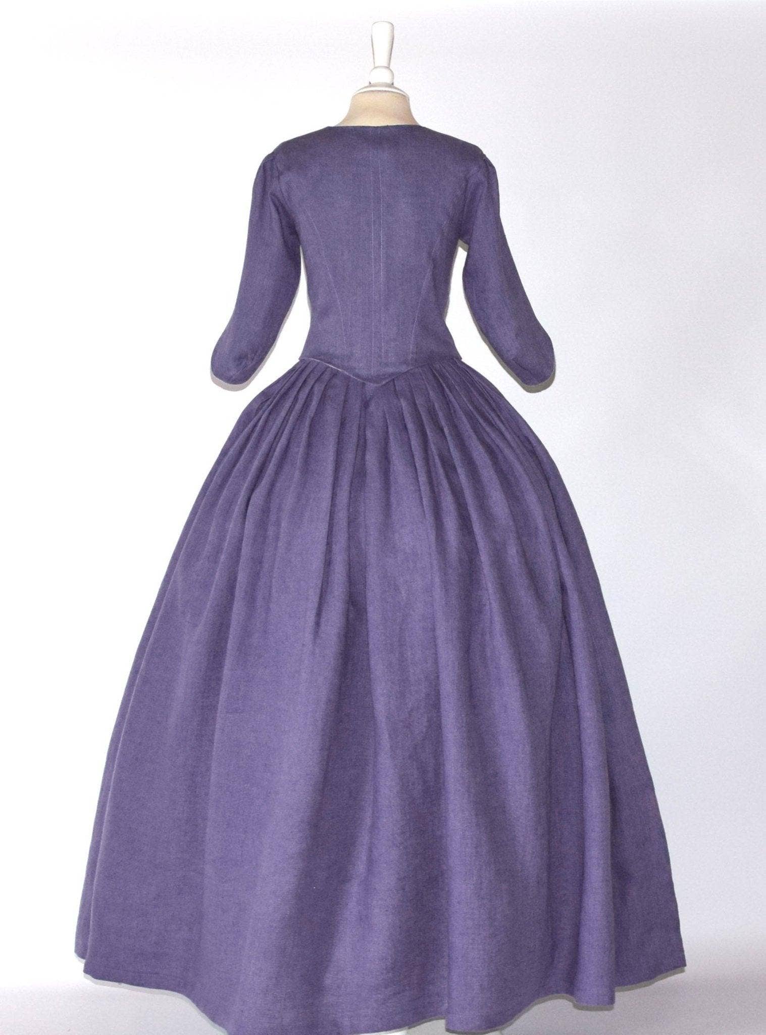 Atelier Serraspina - Vente Déguisement – femme - Costume de paysan DORINE en lin violet prune3