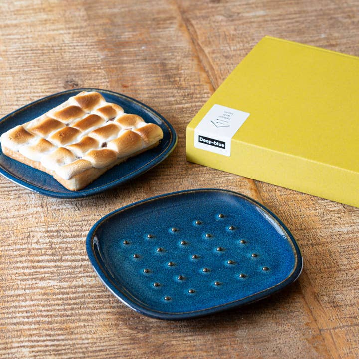 Juego de 2 platos para tostadas azul oscuro para venta al por mayor de Yamani