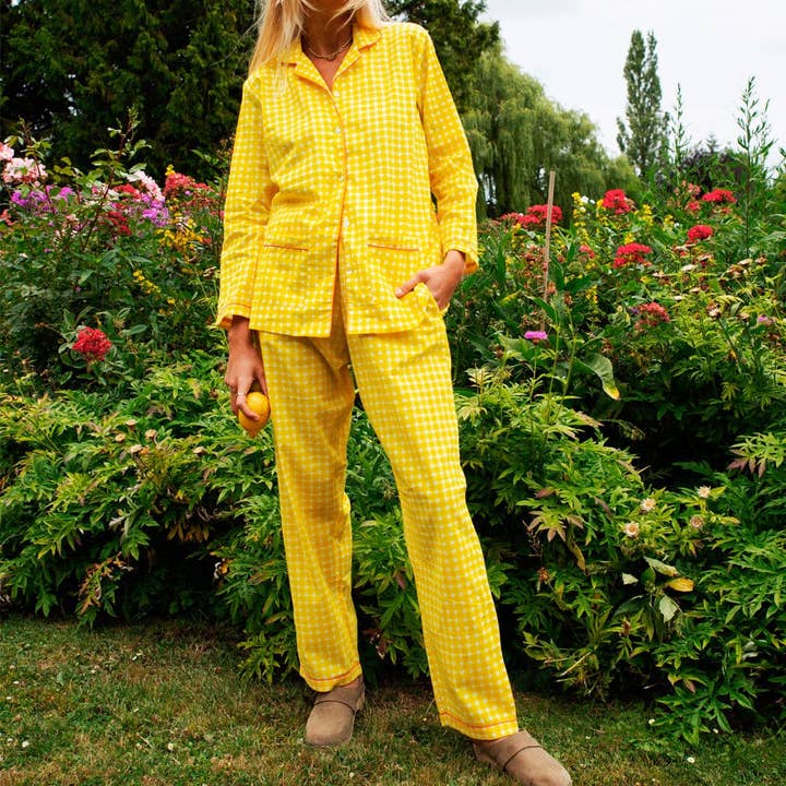 Camille Vichy Yellow Pajamas for wholesale by GERMAINE DES PRES