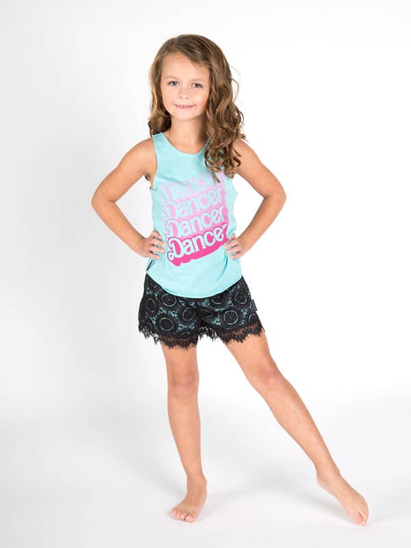 La Lace Itty Bitty Shorts, Aqua for wholesale by Sugar And Bruno