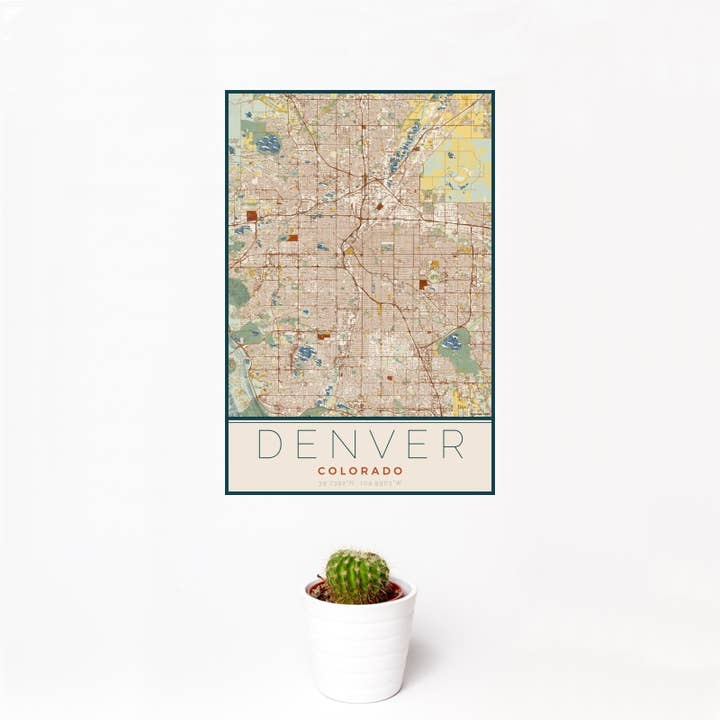 Impresión de mapa Denver CO - Bloque de madera para venta al por mayor de JACE.design