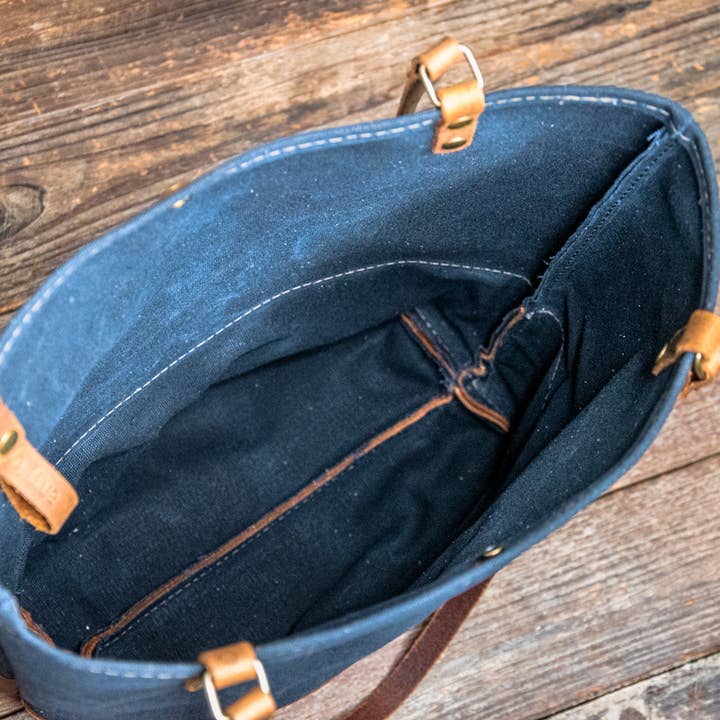In Blue Handmade - Wholesale Tote bag – Women's - Essential Waxed Canvas and Leather Tote with Options20