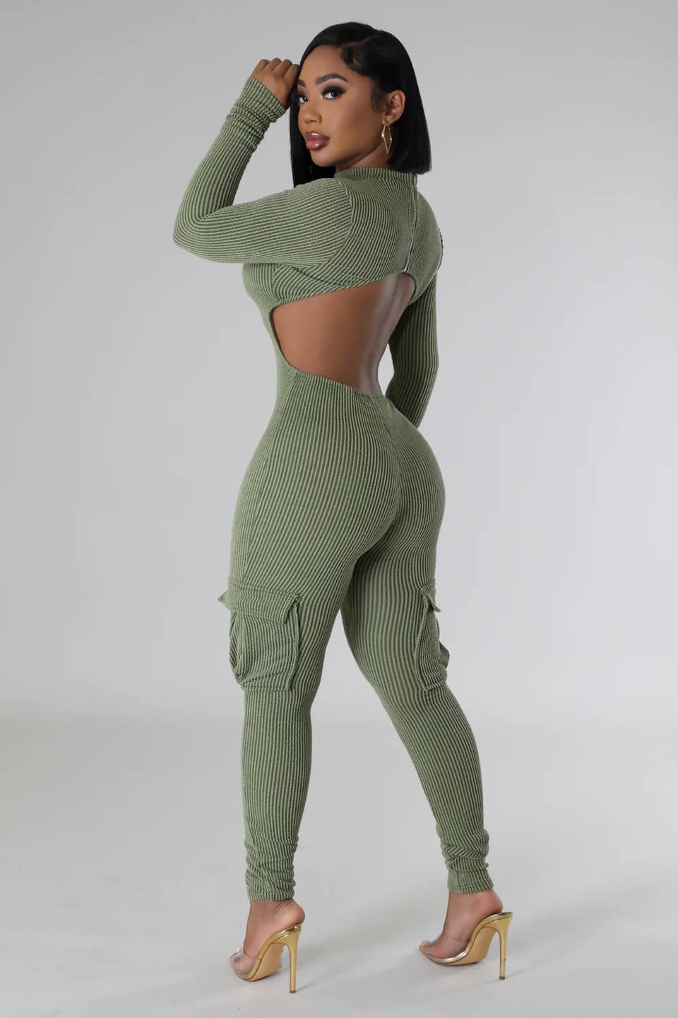 Boswell - Wholesale Jumpsuit - Women's - POCKET DETAIL OPEN BACK JUMPSUIT2