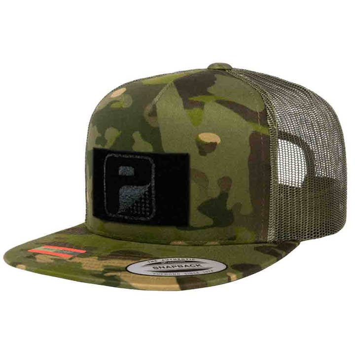 Casquette Snapback à Visière Plate Multicam® Trucker par Pull Patch (Camo Tropical/Vert) pour la vente par Pull Patch