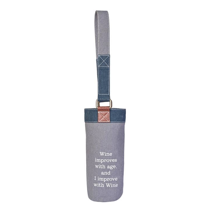 Mona B. - Wholesale Wine Tote - IMPROVE Up-Cycled Canvas Wine Bag, M-6555