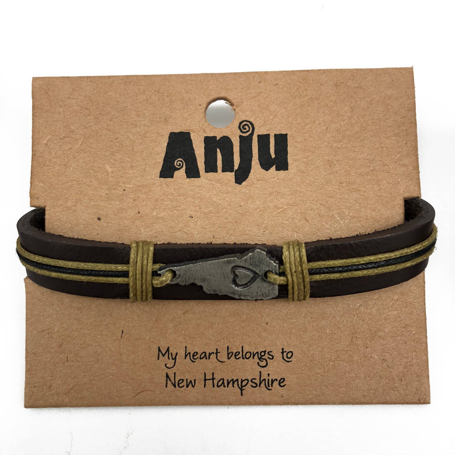 Anju Jewelry – Großhandel Armband mit Charms/Anhängern – Home State Schmuck - Zinn Lederarmband21
